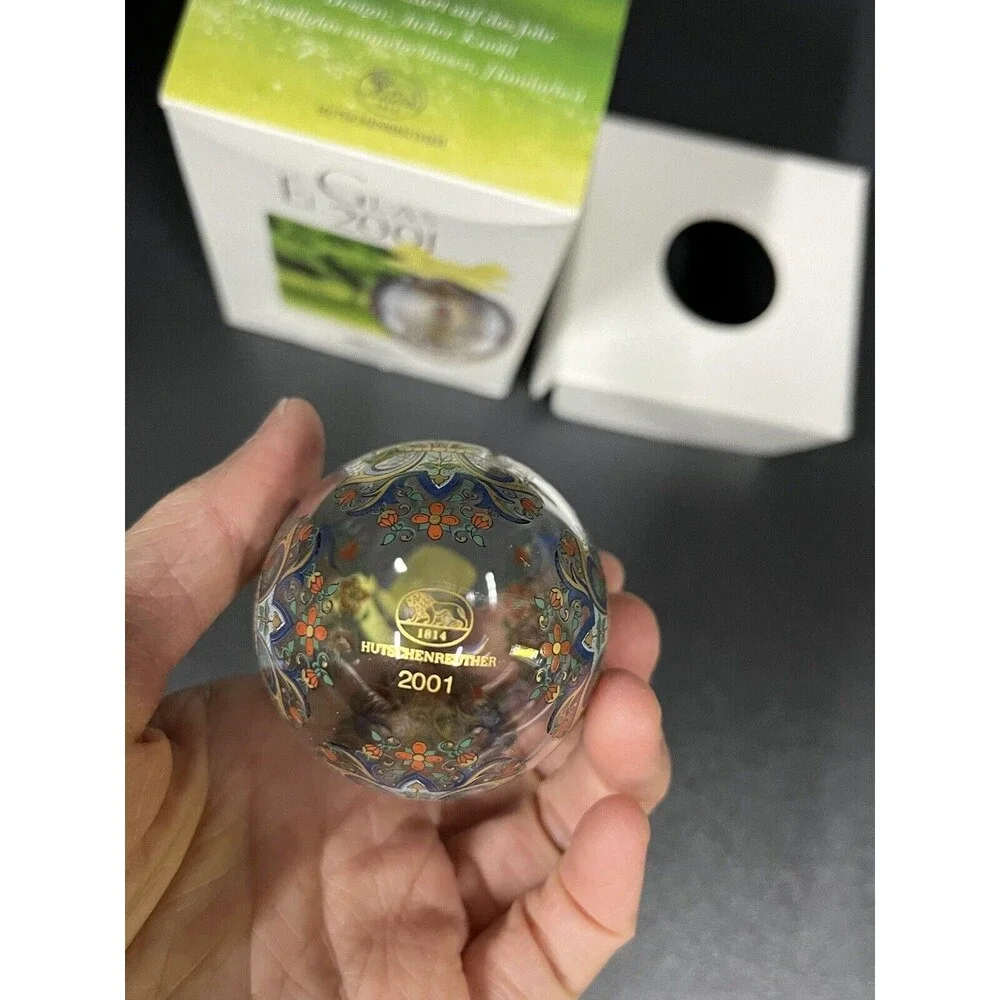 VTG Hutschenreuther Glass Crystal Egg Ornaments 2001 With Box‎